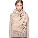 Cashmere Winter Warm Scarf Pashmina Shawl Wrap for Women and Men Beige Long Large Soft Scarves