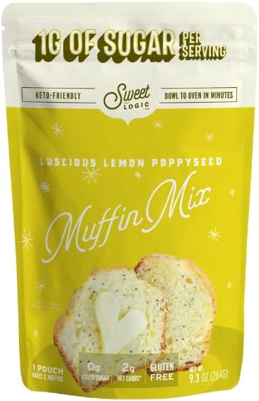 Keto Baking Mix - Lemon Muffin - Gluten-Free - Dairy Free - Diabetic-Friendly - High Protein - Low Sugar - Low Carb - Quick 20-Minute Prep (1-2G Carbs Per Serving)