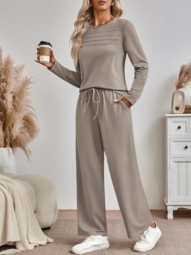 AUTOMET Sweatsuits Women 2 Piece Outfit Fall Airport Lounge Sweat Sets With Wide Leg Pants Track Fashion Suits 20253