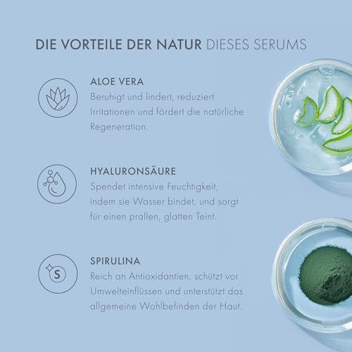 Satin Naturel Hyaluron Serum Hochdosiert 100ml – Bio Hyaluronsäure Serum Gesicht – Anti-Aging Feuchtigkeitsserum – Vegan – 24h Feuchtigkeit – Gesichtspflege für Frauen und Männer