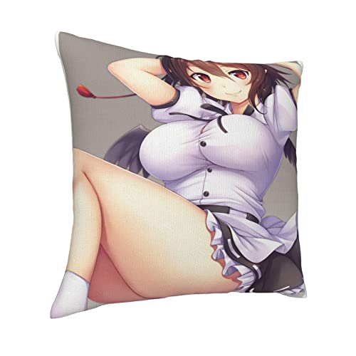 東方project 射命丸文 (8) クッションカバー 抱き枕カバー 45×45cm ピローケース 両面 アニメグッズ インテリア おしゃれ 人気 かわいい 軟らかい 装飾 部屋 ソファー オフィス 車用 プレゼント 洗える 正方形 枕カバー