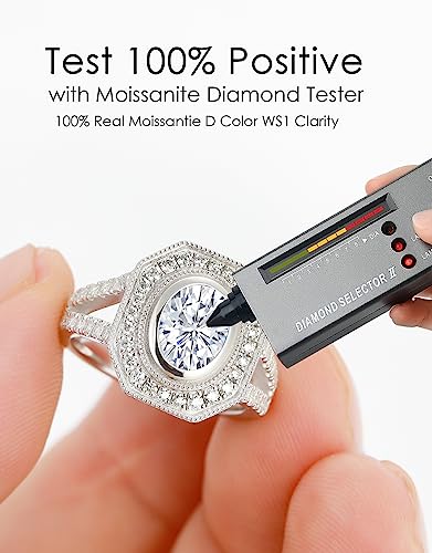 Moissanite Engagement Retro Rings for Women 18 K white glod Plated 925 Sterling Silver Ring Jewelry Gifts2