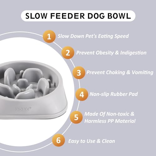YINEYA Slow Feeder Dog Bowls, Pet Supplies That Slow Down Eating, Pet Food Bowls, Maze Dog Puzzle Feeder for Medium Breed by YINEYA - Image 2