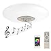 Produktbild Style home 80W LED RGB Deckenleuchte mit Bluetooth Lautsprecher dimmbar mit Fernbedienung (BT01-80-Gold)