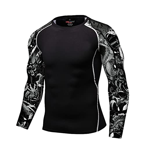 Men's UPF 50+ Rash Guard Shirts Long Sleeve Swim Shirt Quick Dry Swimming Top for Surfing/Diving