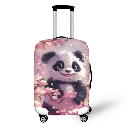 Interest Suitcase Cover Thickening Panda Print Pink Luggage Cover Protector With Bottom Zipper Suitable for 18-32 Inch Extra Large Suitcase
