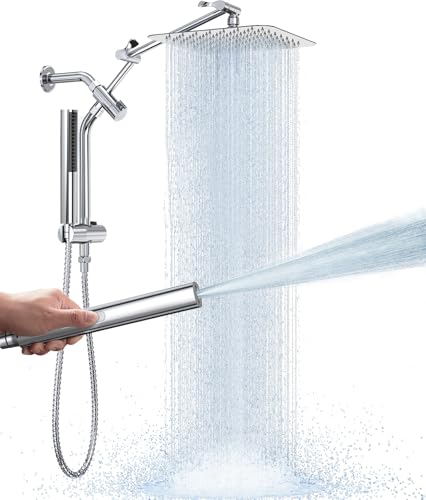 Veken 10' Luxurious Rain Shower Head with Handheld, High Pressure Rainfall Shower Heads wih...