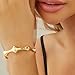 Cicy Bell 18k Gold Plated Cuff Bangle Bracelet for Women Bone Joint Wide Open Vintage Bracelets Trendy Birthday Jewelry Gifts