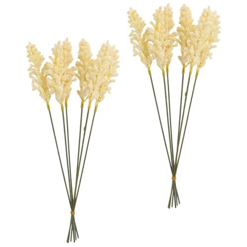 Shineofi Artificial Wheat Stalks Faux Corn Stalks Home Decorative Fake Plants 12Pcs Foam Wheat Ear Blossoms For Wedding Photography Party Decoration