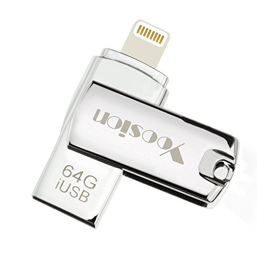 Yoosion ライトニングメモリ USB2.0 64GB 容量不足解消 スマホ / PC 両用 外付けドライブ 日本語説明書付属 フラッシュスティック 金属殻 Lightning USBメモリ