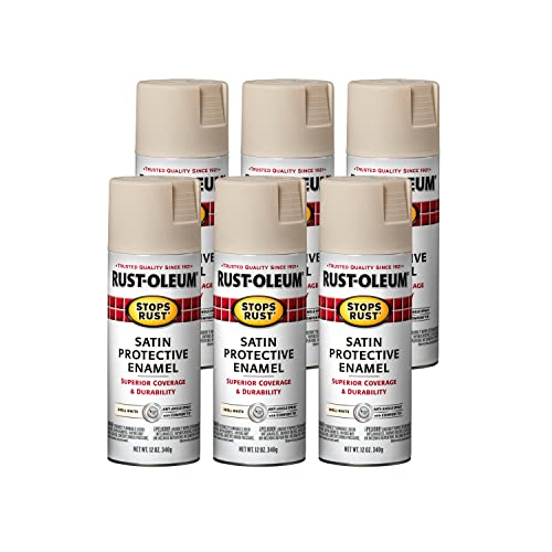 Image of Rust-Oleum 7793830-6PK Stops Rust Spray Paint, 12 oz, Satin Shell White, 6 Pack