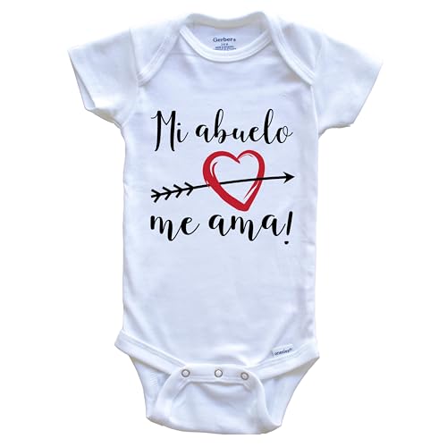 Mi Abuelo Me AMA My Grandpa Loves Me Spanish Language Grandchild One Piece Baby Bodysuit