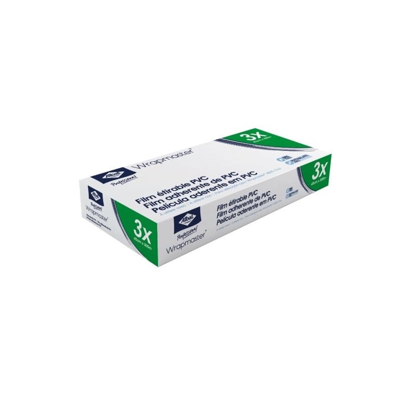 WRAPMASTER Nachfüllrolle für Frischhaltefolie, dehnbar, 45 cm x 300 m, für Wrapmaster 4500 und Duo, Karton mit 3 Rollen, Ref 31C62