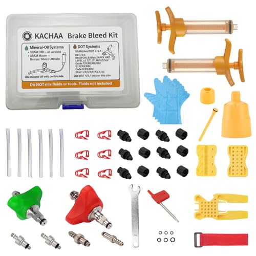 Bike Brake Bleed Kit for SRAM Maven/DB8 DB4 DB6 Mineral Oil & SRAM/Avid DOT 4/5.1 Hydraulic Disc Brakes Dual-System Bleeding Tool Set No Brake Fluid Included