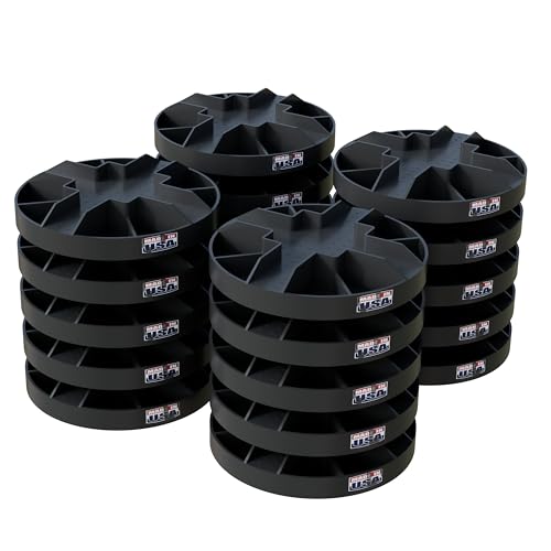 Original Round Foundation Block - Deck Support - Handi Block USA Made - Durable & Strong Floating Shed Platform Base 100% Recyclable, Deck Pedestal for Floating Pier Post Beam Support (20 Pack)