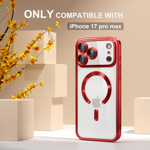 Image of Misea Magnetic for iPhone 17 Pro Max Case Compatible MagSafe Red