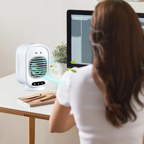 Ventilateur portable, ventilateur portable rechargeable - Appareil de refroidissement USB rechargeable | Hydrating Speet Small Fan avec 3 modes réglables pour le camping Camping Desk Bedroom – Image 3