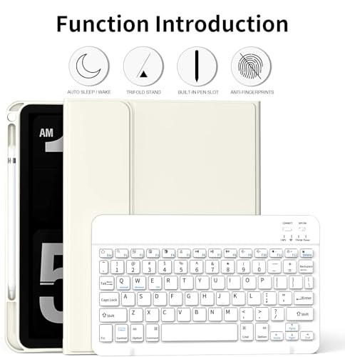 kenke for iPad Air 5th/4th Generation Case with Keyboard 2022/2020 10.9 Inch, Detachable Wireless Bluetooth iPad Keyboard Case Thin & Light with Built-inPencil Holder Auto Wake/Sleep (Gray) by kenke - Image 3