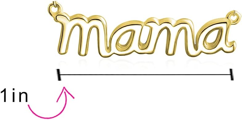 Bling Jewelry Personalized Name Plated Talk Station Pendant MAMA Word Necklace For Mother For Wife Women 14K Rose Gold Plated .925 Sterling Silver