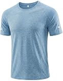 Wayleb Camiseta Técnica Hombre, Manga Corta Transpirable de Deporte para Running, Entrenamiento y Gym