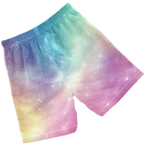 Pigsaly Boys' Swim Board Shorts Rainbow Pink Gradient Boy's Swim Trunks Kids Swimwear M2