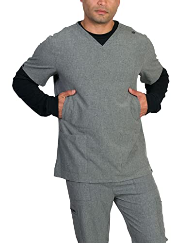Medgear Denver Men's 5-Pocket Handwarmers Top (Heather Graphite, X-Small)