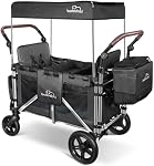 Stroller Wagon for 2 Kids, Baby Wagon Stroller with Adjustable Handle for Infants and Toddlers Includes Canopy & Organizer, Foldable and Convenient for Storage