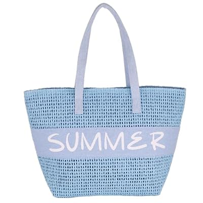 Camomilla Milano Borsa Mare Donna, Borsa Spiaggia, Fibre Naturali, Collezione Summer, Misura L, Colore Turchese