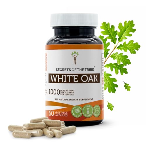 Secrets of the Tribe White Oak 60 Capsules, 1000 mg, White Oak (Quercus alba) Dried Bark (60 Capsules)