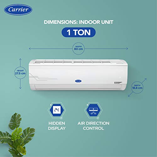 Image of Carrier 1 Ton 5 Star Inverter Split AC (Copper, PM 2.5 Filter, CAI12ES5R30F0,2021 Model, White)