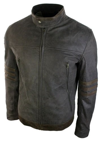 Giacca Corta da Uomo in Vera Pelle Biker Retro