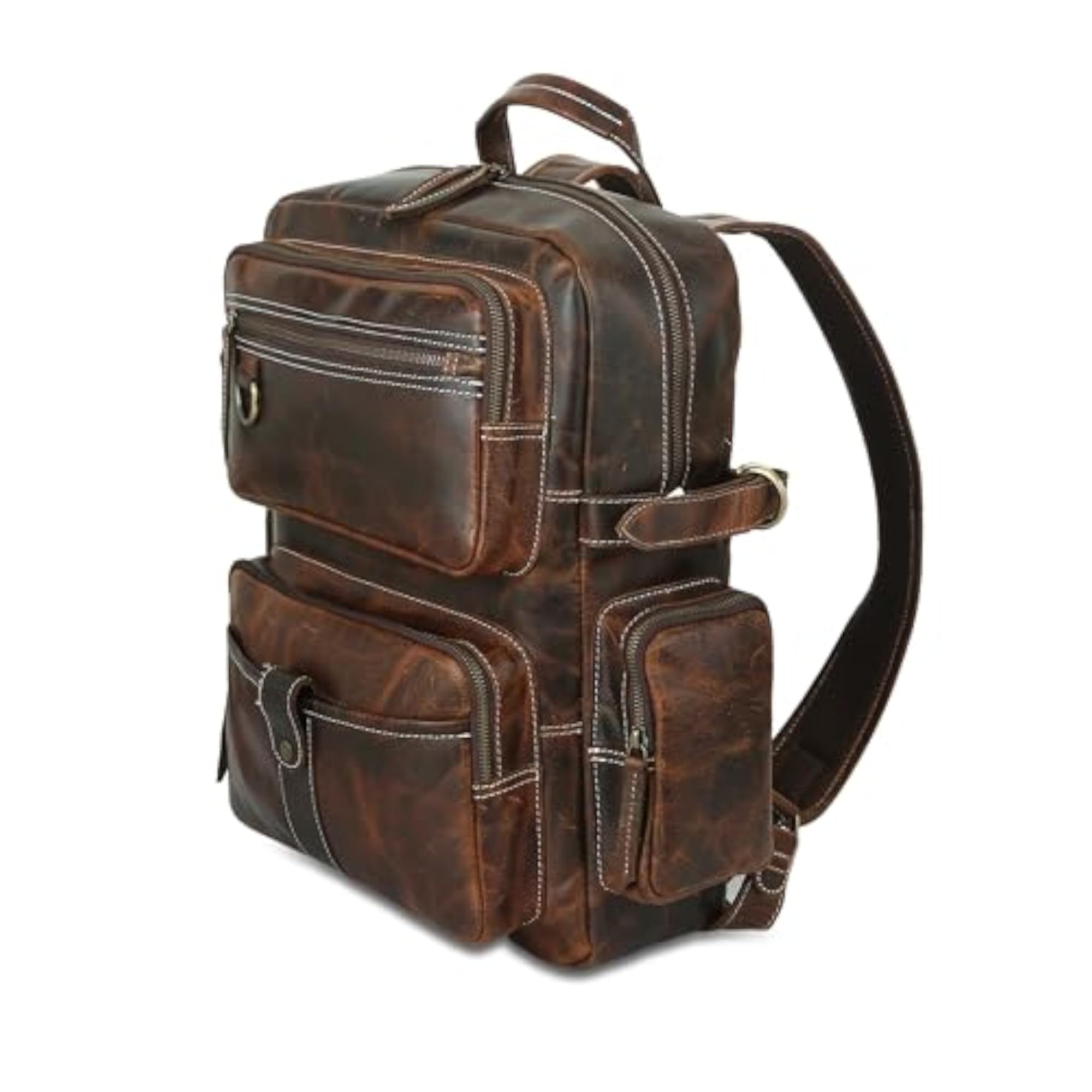 Genuine Leather Laptop Backpack Shoulder Rucksack, Stylish Unisex Design