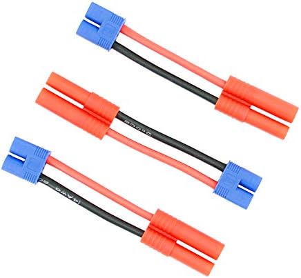 BDHI 3pcs EC3 Style Male to HXT 4mm Female Connector Adapter Cable - 14awg 5cm Wire(BDHI-52) - Image 3