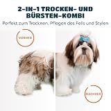 KUUBIA Hundeföhn | 2-in-1 Haartrockner mit Bürste | Hundefön für kleine und mittelgroße Hunde & Katzen | 300W Blower, tragbar, relativ leise, einstellbare Temperatur, Edelstahl-Zupfbürste