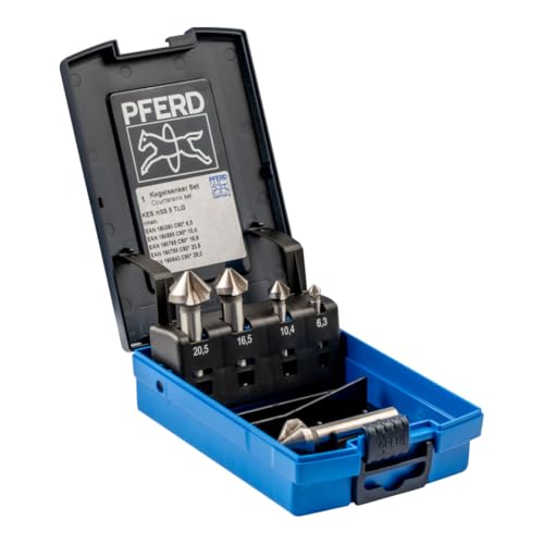 PFERD TOOLS HSS Kegel-/Entgratsenker-Set, 5-tlg. | 90°, Ø 6,3-25,0 mm, DIN 335 C | 25202153 - zum Versenken von 90°-Schrauben