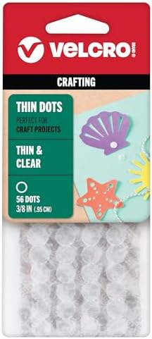 VELCRO Brand Thin Clear Fasteners, 3/8 in Adhesive Circles, 56 Count