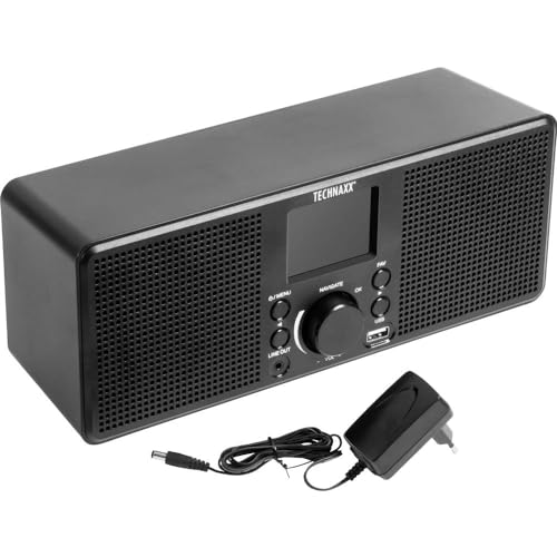 Technaxx Internet Stereo-Radio TX-153 - empfangen Sie Musik aus Aller Welt, 250 Lieblingssender speichern, 2x2W Stereo-Lautsprecher, USB-Anschluss, 2,4" TFT-Farbdisplay, Stereoklang, WLAN 80 m