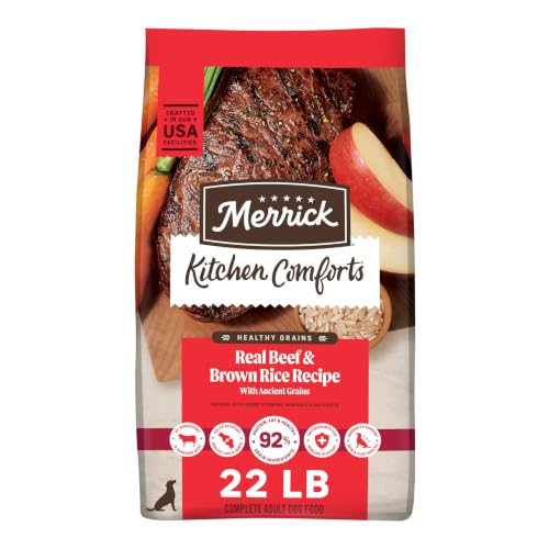 Merrick Kitchen Comforts Premium Adult Dry Dog Food with Ancient Grains, Real Deboned Beef and Brown Rice Dog Food Recipe