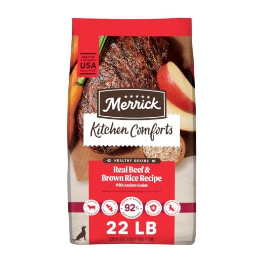 Merrick Healthy Grains Premium Adult Dry Dog Food, Wholesome And Natural Kibble With Beef And Brown Rice - 25.0 lb. Bag
