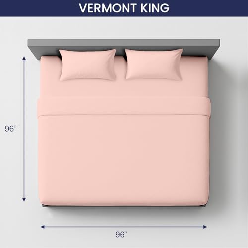 Image of SGI bedding 96 inchx96 inch 4 Pc Vermont King Sheet Set 600 TC 15 inch Deep, Peach