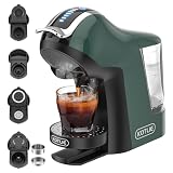 19Bar 5en1 Máquina de Café Espresso Multicápsulas para Nespresso/Dolce Gusto/MIO y Cápsulas de Café Molido/ESE EM-308A (Verde)