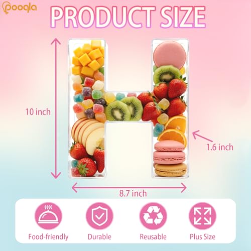 Image of Pooqla 10 inch Acrylic Letter Charcuterie Tray Birthday Party Fillable Box H