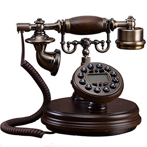 Téléphone fixe classique en bois massif verni au design vintage d'exception - 2