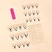Press on Almond Nails Medium Length Acrylic Glossy Full Cover Pointed French False Nails with Designs Artificial Almond Fake Nails with Charms Glue Stick ons Fingernails for Women(A60411)