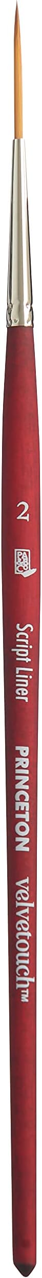 Velvetouch Script Liner Brush, Synthetic, Short Handle, Size 2, 1 Count