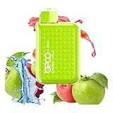 電子たばこ 使い捨て Vape BECO 使い回し3000-6000回吸引可能 水蒸気タバコ 電子タバコ オートスイッチ ベイプ 禁煙タバコ, ニコチンなし(りんご)
