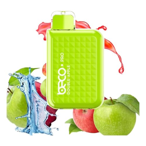 電子たばこ 使い捨て Vape BECO 使い回し3000-6000回吸引可能 水蒸気タバコ 電子タバコ オートスイッチ ベイプ 禁煙タバコ, ニコチンなし(りんご)
