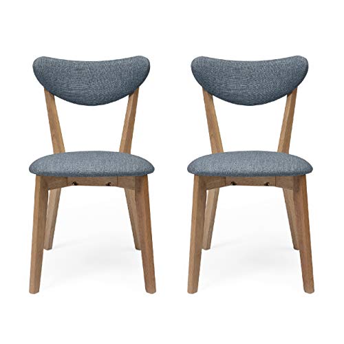 Homely - Pack De 2 Sillas De Comedor De Diseño Nórdico Melaka, Estructura Y Patas En Madera De Roble Acabado Natural, Respaldo Y Asiento Tapizados En Tela De Color Azul, De 44x54x78,5 Cm Homely - Pack De 2 Sillas De Comedor De Diseño Nórdico Melaka, Estructura Y Patas En Madera De Roble Acabado Natural, Respaldo Y Asiento Tapizados En Tela De Color Azul, De 44x54x78,5 Cm