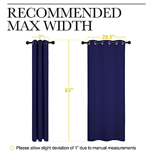 Image of NICETOWN Blackout Draperies Curtains, All Season Thermal Insulated Solid Grommet Top Blackout Curtains /Drapes for Kid's Room (Royal Blue, 1 Pair, 34 x 63 inches)