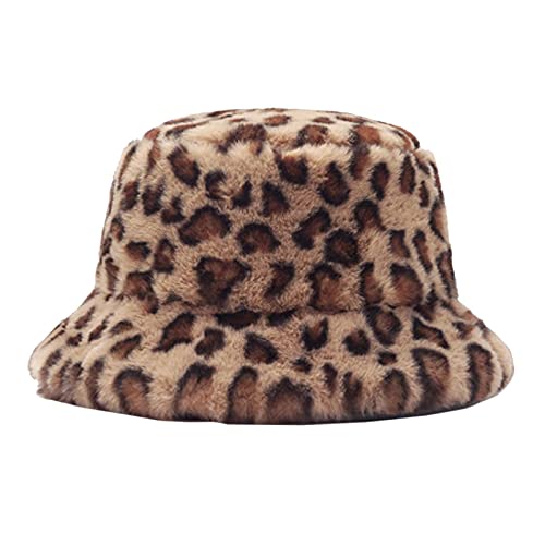 TOOYFUL Chapéu Balde de Pelúcia de Inverno Unissex com Estampa Quente de Pele Falsa Pescador para Mu